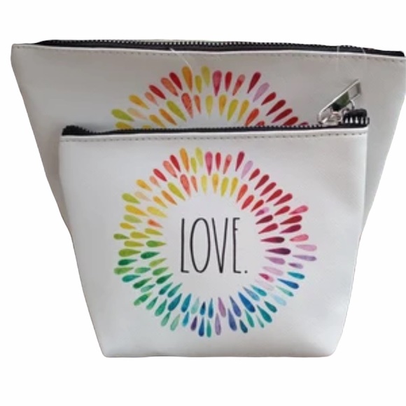 NEW Rae Dunn peace/love cosmetic bags - Picture 7 of 8